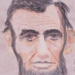 Watercolor portrait of Abraham Lincoln