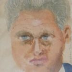 Watercolor portrait of Bill Clinton