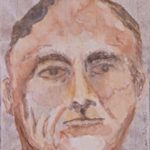 Watercolor portrait of Franklin D. Roosevelt