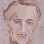 Watercolor portrait of George H. W. Bush