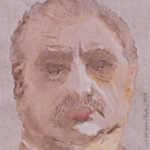 Watercolor portrait of Grover Cleveland