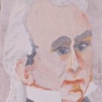 Watercolor portrait of James K. Polk