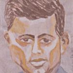 Watercolor portrait of John F. Kennedy