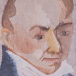 Watercolor portrait of John Quincy Adams
