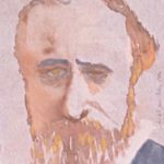 Watercolor portrait of Rutherford B. Hayes