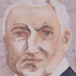 Watercolor portrait of Warren G. Harding