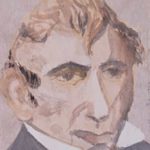 Watercolor portrait of William Henry Harrison