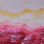 Watercolor painting of Horizon (Red and Yellow)