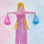 Watercolor painting of Libra the scales symbol