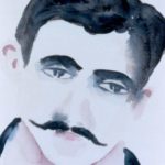 Watercolor portrait of Marcel Proust