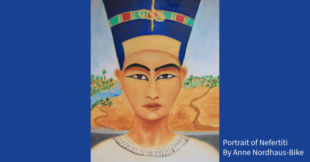 Oil portrait of Nefertiti by Anne Nordhaus-Bike