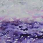Watercolor landscape of Pearl Gray And Purple Horizon