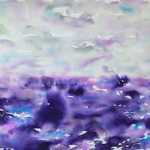 Pearl gray and purple watercolor painting