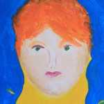 Self-Portrait With Orange Hair II oil painting by Anne Nordhaus-Bike